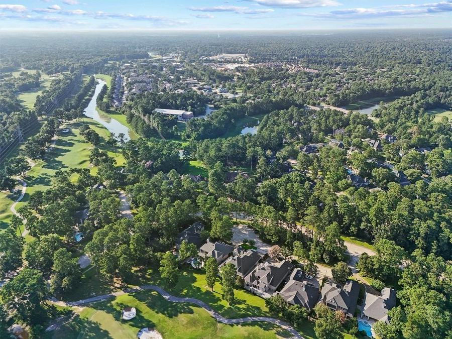 Aerial view of 4214 Hidden Links Ct and the surrounding neighborhood