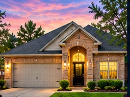 Front of a one-story brick rental home in the portfolio