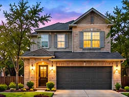 Front of a two-story brick and siding rental home in the portfolio